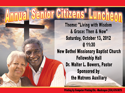 New Bethel MBC Annual Senior Citizens Luncheon